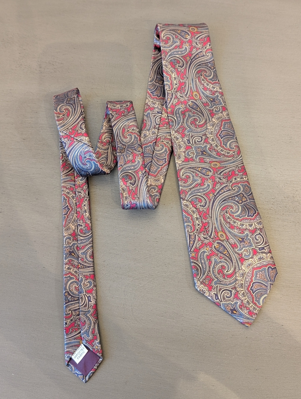 Gant Limited Edition Paisley 100% Silk Tie in Red Blue Purple